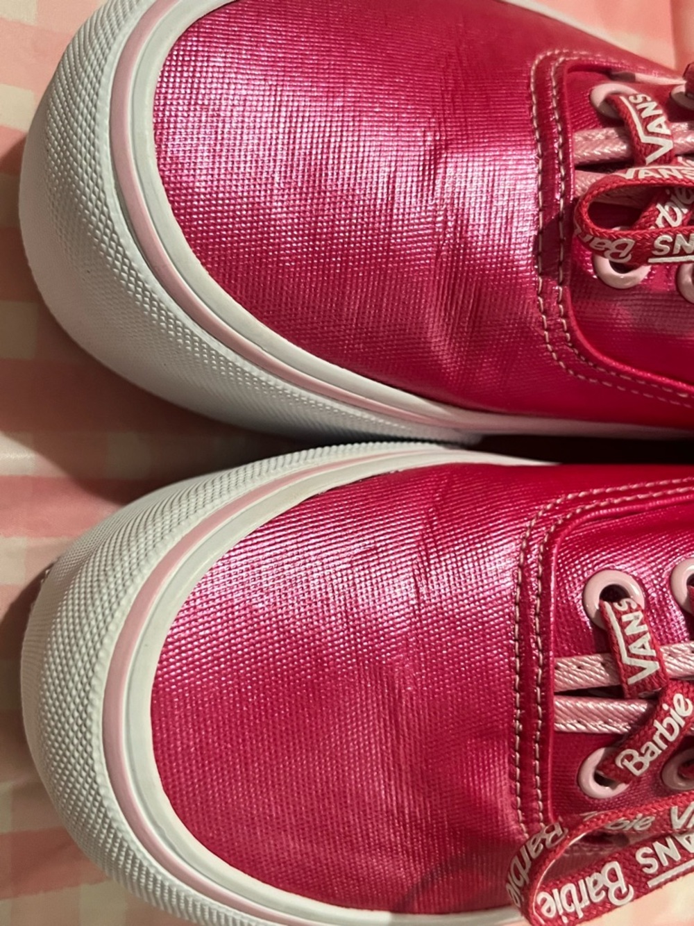Vans x Barbie Platform Sneakers Pink Metallic | 7 | EUC | Limited Edition ‼️ - Picture 13 of 15